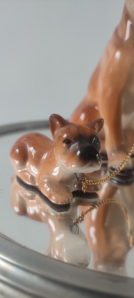 Image 1 of Famille de Boxers en Céramique Vintage (1950/60)