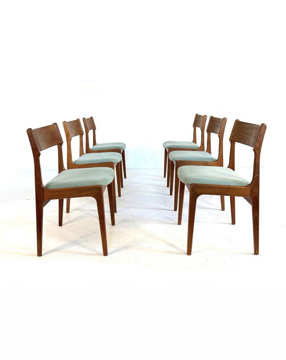 Image 1 of 6 chaises de salle à manger vintage, Korup Stolefabrik '70