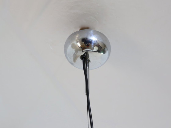 Image 1 of 1970s Murano glass "Giglio" double dome pendant lamp by LAMPERTI