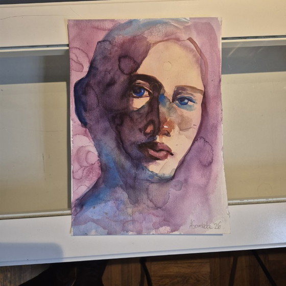 Image 1 of Woman-Improvisation, Anna Masiul-Gozdecka, Acrylics and Watercolor on Paper, Signed, 2026