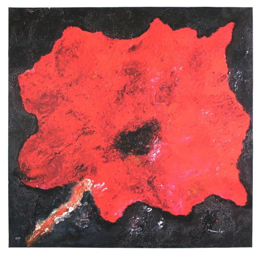 Armando - La Fleur - Giclée sur toile - très grande - signée à la main