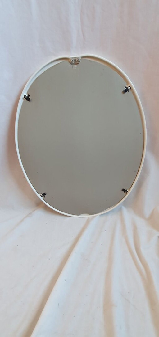 Miroir métal blanc de 1970