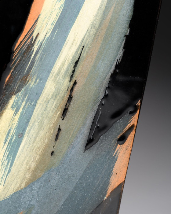 Image 1 of Studiokeramik Vase “Albert ’91” Expressive Hand-Painted Postmodern Art Pottery