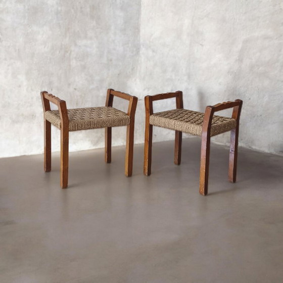 Image 1 of Set di 2 sgabelli (attribuzione) Paolo Buffa.