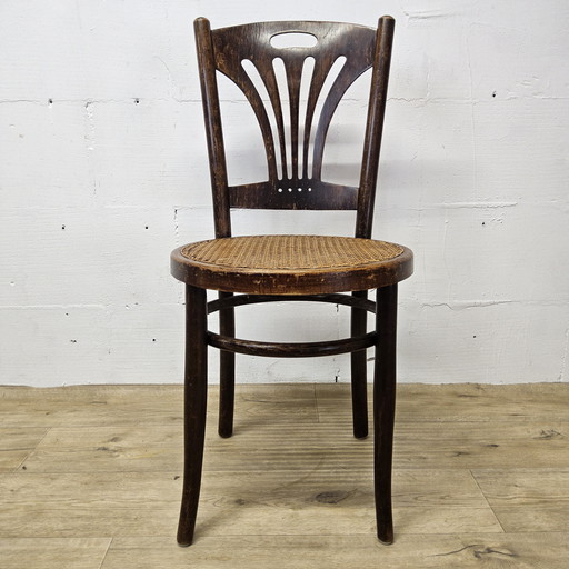 Antiker Jugendstil Wiener Jakob und Josef Kohn Stuhl (Thonet Stil) Antiker Gurtbandstuhl