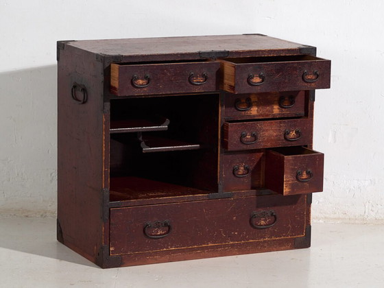 Antique Japanese cedarwood choba-dansu, Meiji/Taishō period (c. ) #45 – Chest of drawers, Cast Iron (photo 40 of 40)