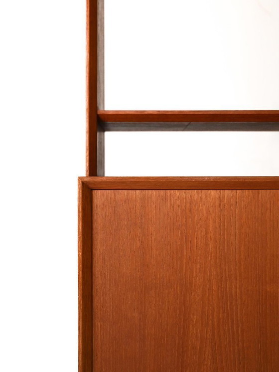 Image 1 of 1960s Scandinavian teak bookcase with storage cabinet