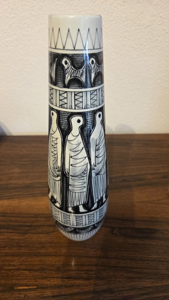 Mid-Century Royal Delft „Sandelfo“ Vase – Herman Sanders (1960) – Rare! – Porcelain (photo 2 of 5)