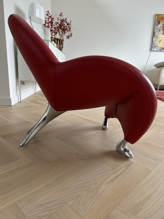 Image 1 of Papageno, an iconic armchair in red leather in new condition