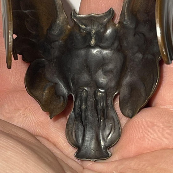 Bracciale Art Nouveau Gufo con Ali Spiegate Bronzo con Patina di Rame – Oggetti decorativi, Bronze, Copper (photo 6 of 10)