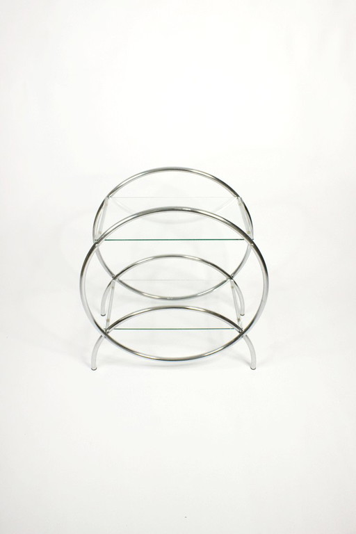 Vintage Chrome Tea Table Beistelltisch