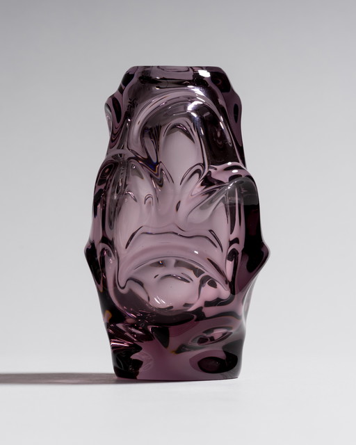 Vase en verre sculptural de Jan Beránek pour Škrdlovice, 1950s, Mid-Century Modern
