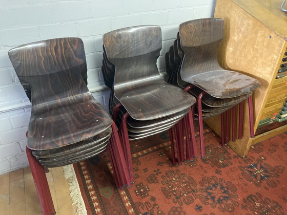15 x pagholz stackable school chairs – obo, Dining chairs, Wood (photo 8 of 8)