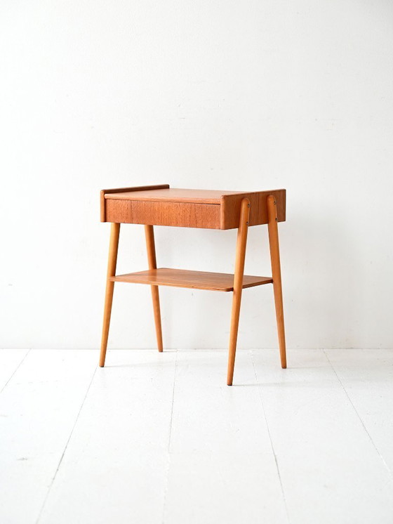 Image 1 of Teakhouten nachtkastje uit de jaren 60 van AB Carlström & Co