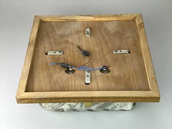 Image 1 of Lámpara de techo de los años 60 y 70, plafón empotrado de cristal de hielo, diseño de la era espacial.