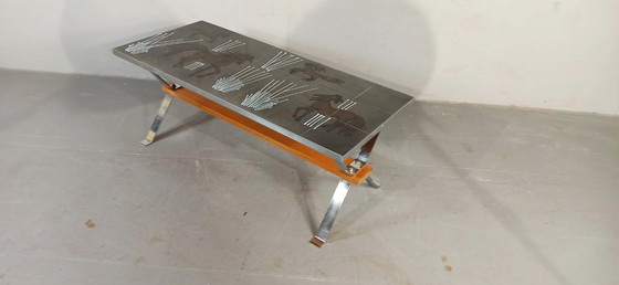 Image 1 of Tavolino da caffè vintage con piastrelle in ceramica