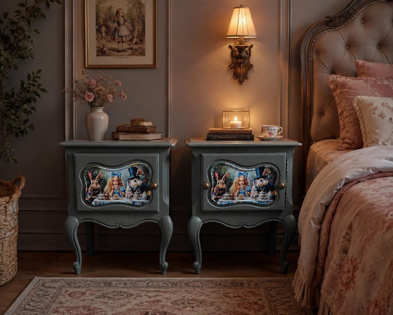 Image 1 of **Whimsical Wonderland Bedside Cabinets – Exclusive Design**