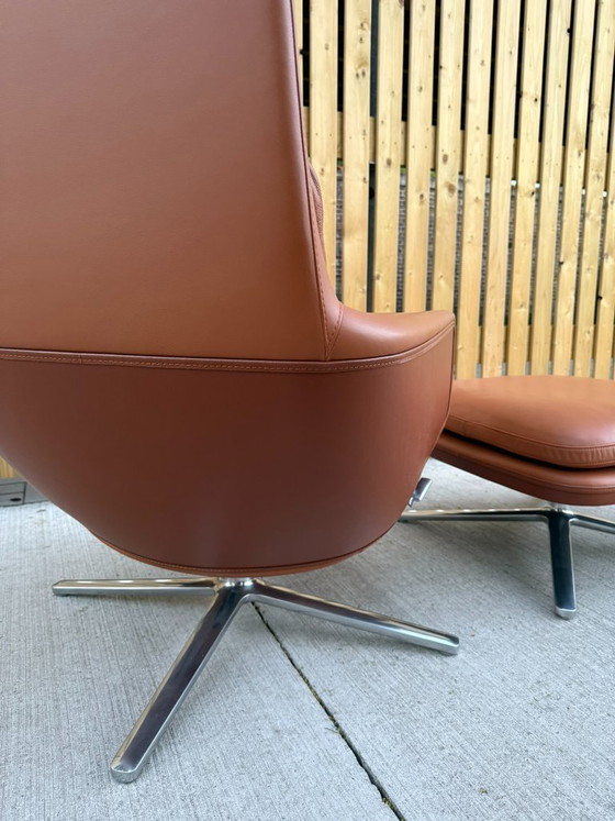 Image 1 of Vitra Grand Relax armchair with ottoman in cognac leather