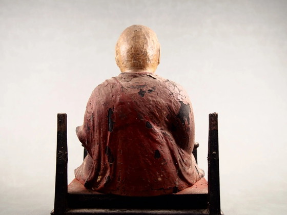Antique Kobo Daishi Statue in Zushi Shrine – Japan Edo Period Buddha – Sculpture, Wood (photo 11 of 40)