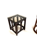 Set of 2 Manou & Smoked Glass Side Tables '70