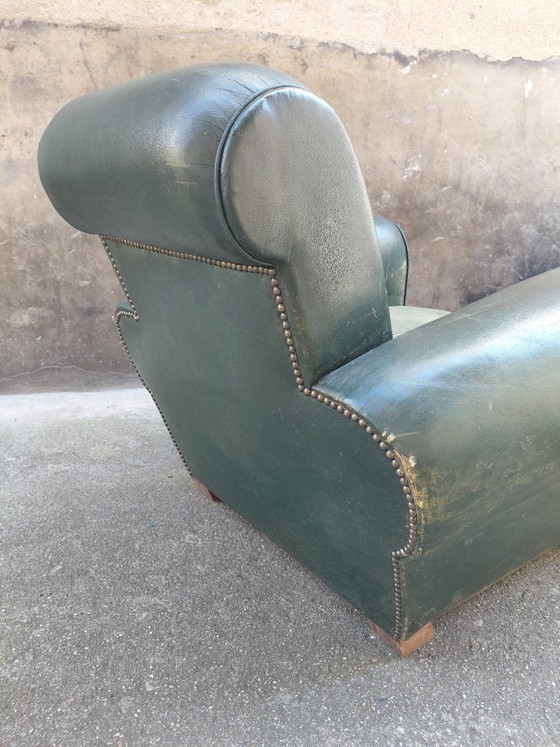Image 1 of Pair of leather club chairs