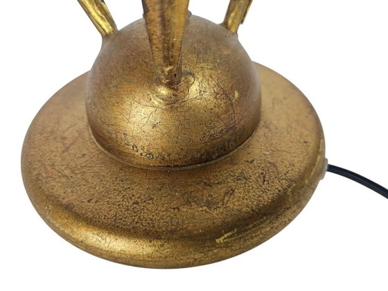 Image 1 of LS Italy - Vintage - verguld messing - Hollywood Regency stijl - tulpen - tafellamp - 1980's