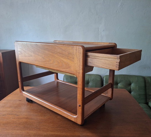 Teak Multifunctional Bar Cart Serving Trolley, Denmark 1960s