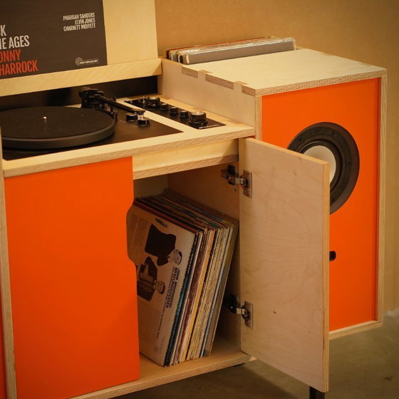 Image 1 of Plyphonic audio console including turntable and Bluetooth