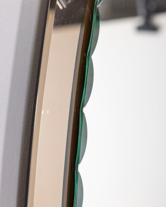 Image 1 of VINTAGE 1960S SMOKED GLASS WALL MIRROR WITH ITALIAN DESIGN SPOTLIGHTS