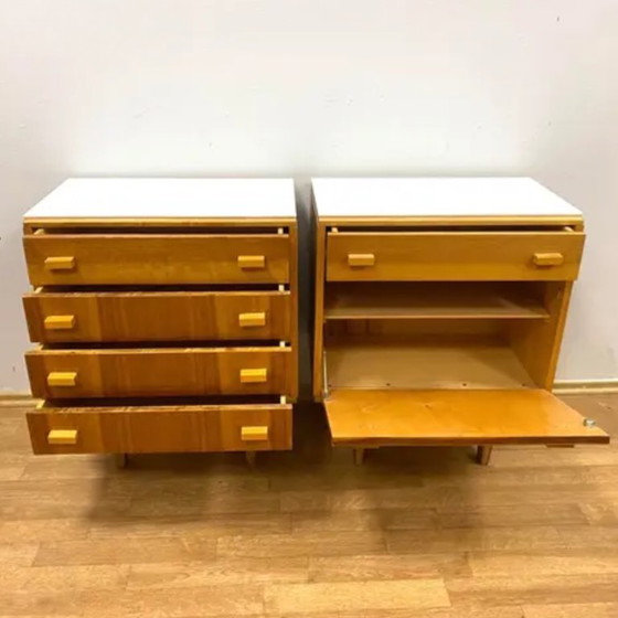 Image 1 of Set of 2 Retro Cabinets by F. Mezulánik, Brussels Style, 1960s