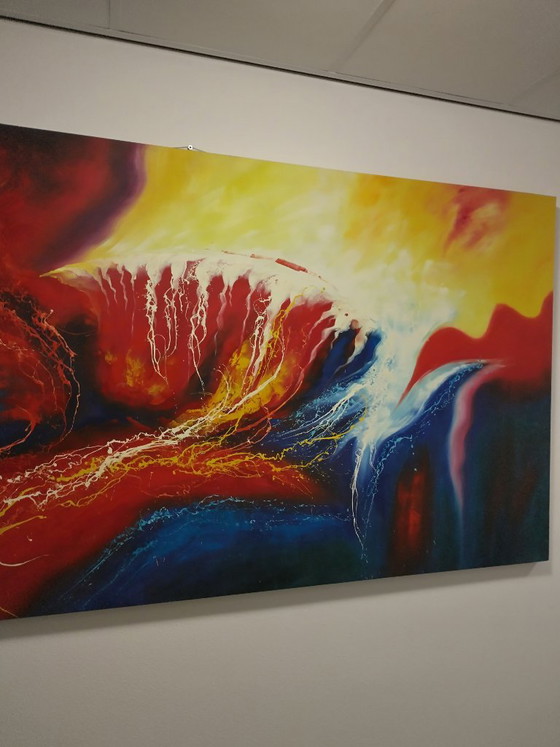 Large Modern Painting "Waves Of Fire" (120x240 Cm!!) – Paintings & Drawings, Canvas (photo 5 of 5)