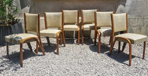 Lot de 6 chaises Bow Wood de Hugues STEINER 