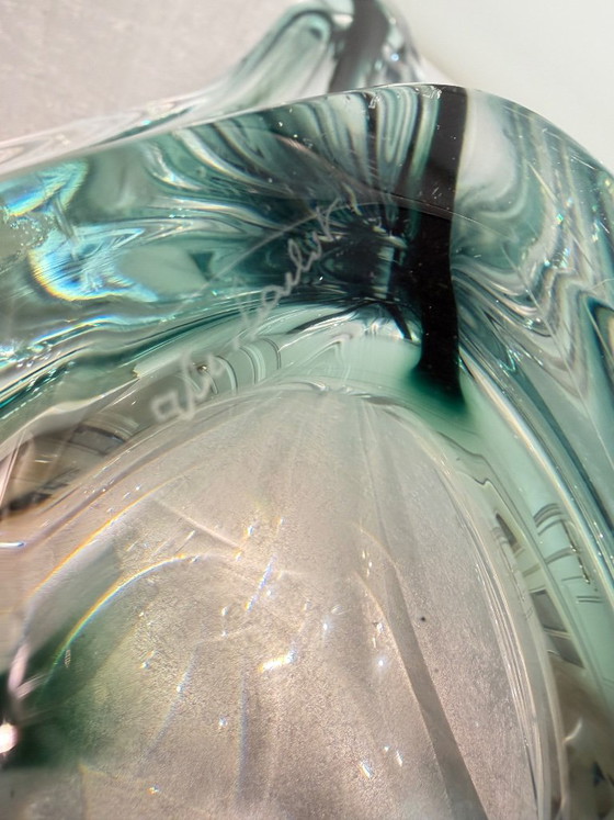 Val Saint Lambert – Large Crystal Freeform Bowl – 1950s – Signed – Val St Lambert (photo 9 of 12)