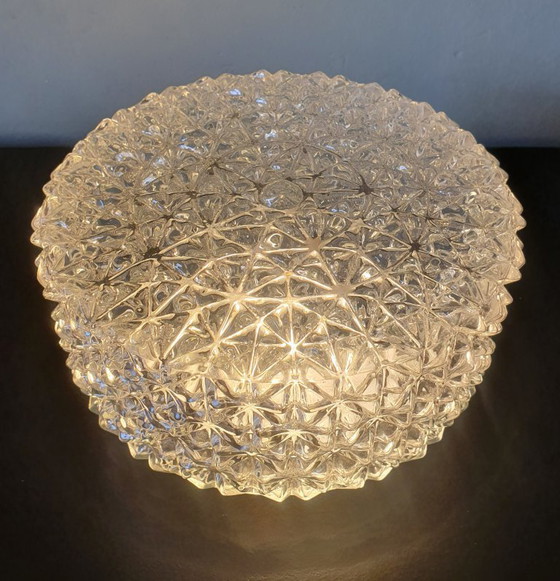 Image 1 of Lampada da parete vintage - vetro di ghiaccio a forma di bolla - testurizzata