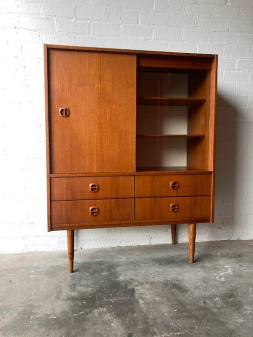 Retro vintage mid-century sideboard,high-board,bar cabinet,display case
