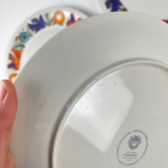 Image 1 of Juego de 4 platos llanos Villeroy & Boch "Acapulco", 1960, segunda elección