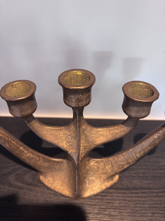 Image 1 of Vintage 1960 Brutalistische Bronzen Kandelaar ,Horst Dalbeck