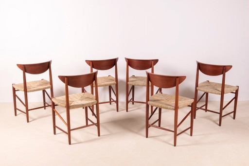 6x Peter Hvidt & Orla Mølgaard Nielsen Esszimmerstuhl Modell 316 in Teak