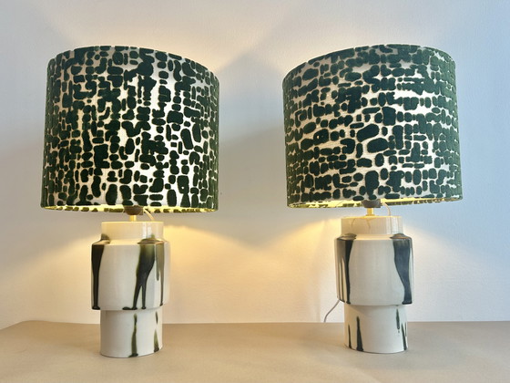 Image 1 of Set of 2 MCM Table Lamps: Upcycled one-of-a-kind pieces made from vases by Ditmar Urbach Keramik – Czech Republic