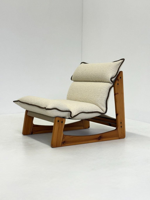 Poltrona italiana di Ibisco in bouclé bianco