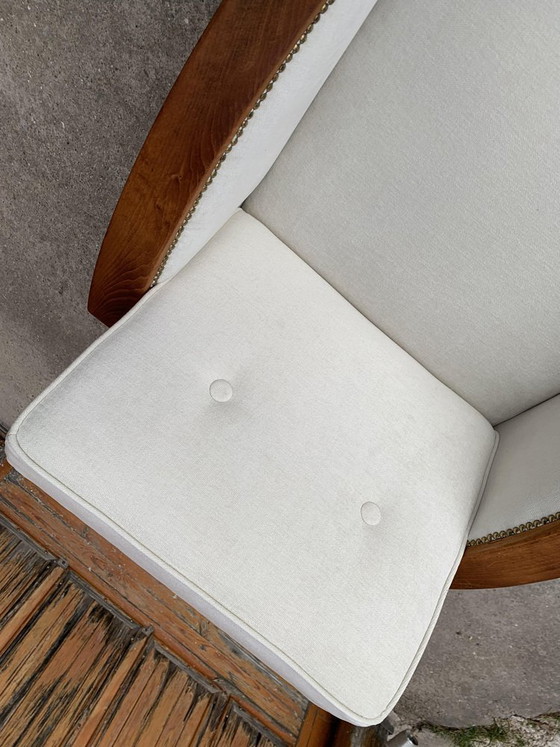 Art Deco Beige Lounge Chair, 1920s – Armchairs, Wood (photo 8 of 8)