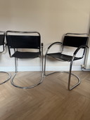 Italienische Design Stühle Rohrgestell Leder