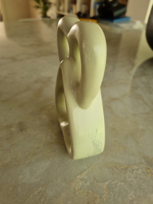 Intertwined hearts sculpture Kenya Kisii stone soapstone