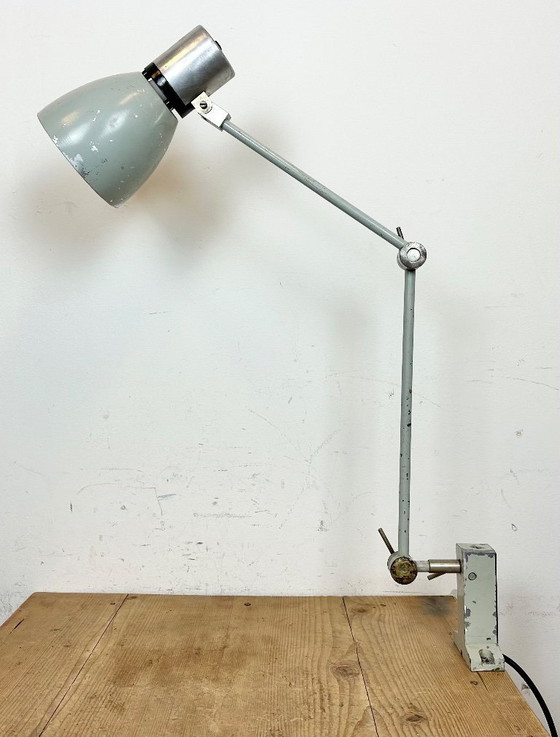 Image 1 of Lampe de table industrielle grise d'Elektrosvit, années 1970
