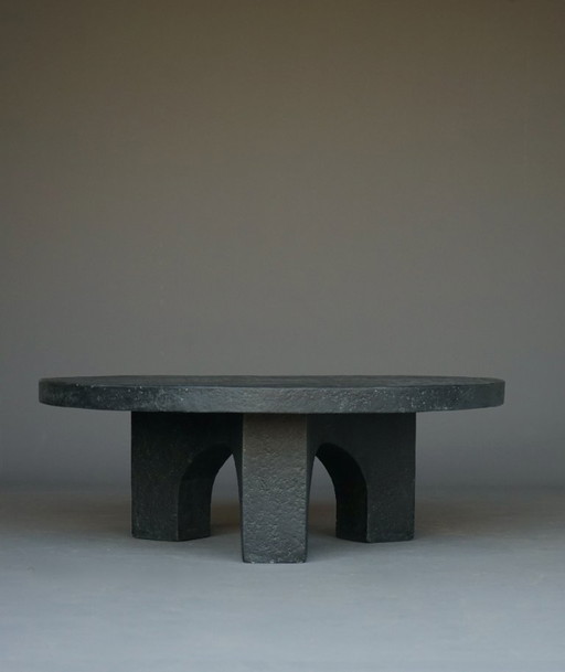 Brutalist Resin and Stone Coffee Table, 1970s