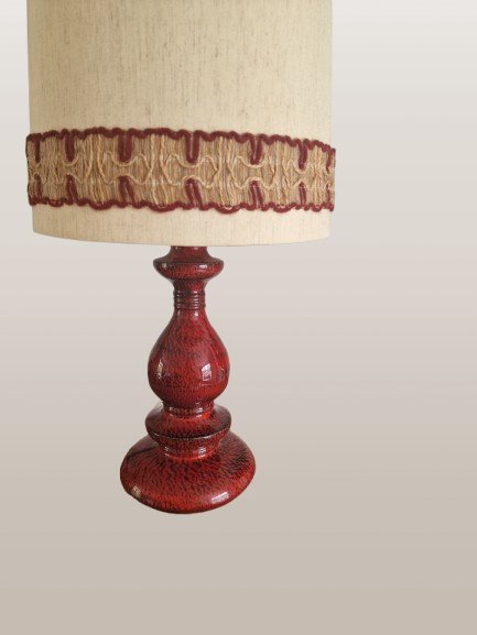 Vintage Hustadt Leuchten Ceramic Table Lamp – tafellampen, Textile