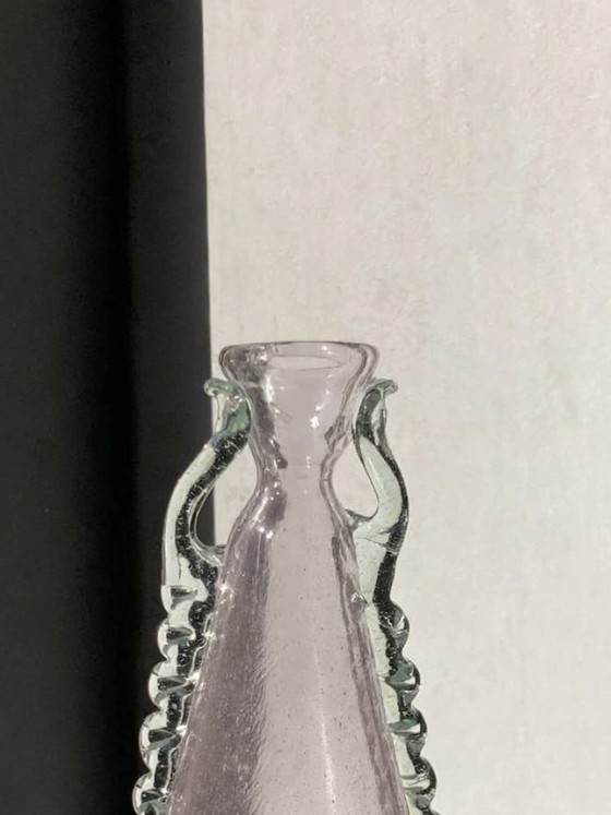 Vintage Pink Murano Vase with Greek Key – Murano Glass (photo 4 of 10)