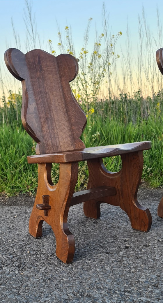 Image 1 of 2 Brutalist high chairs '60