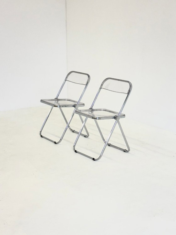 Image 1 of Set of 2 Plia Folding Chairs by Giancarlo Piretti for Anonima Castelli