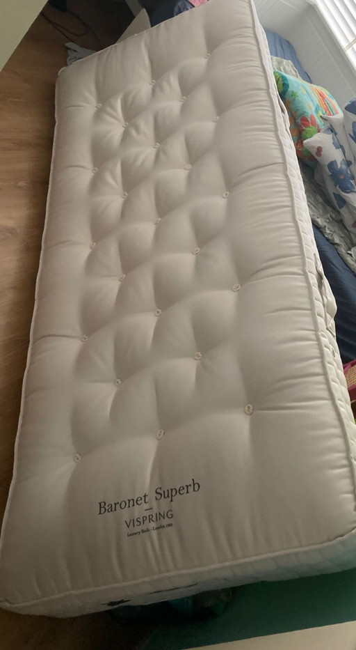 Colchón Vispring Baronet Superb Soft 90x220 con sobrecolchón de lujo incluido - como nuevo